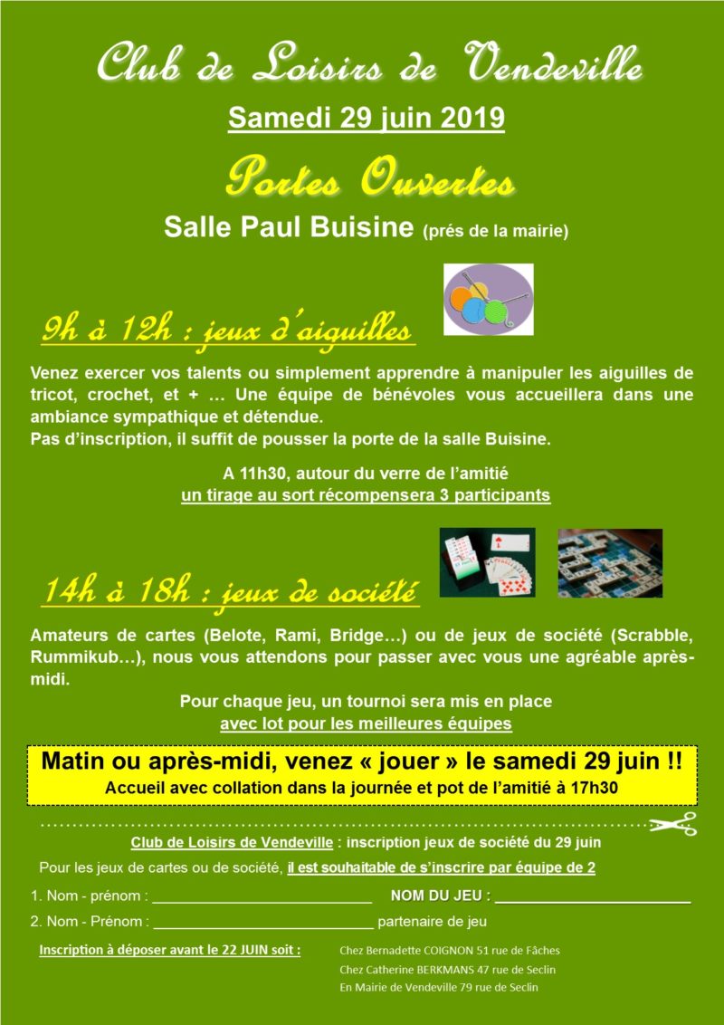 Club de Loisirs de Vendeville "Portes Ouvertes"